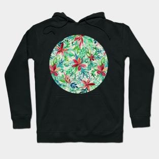 Vintage Tropical Floral - a watercolor pattern Hoodie